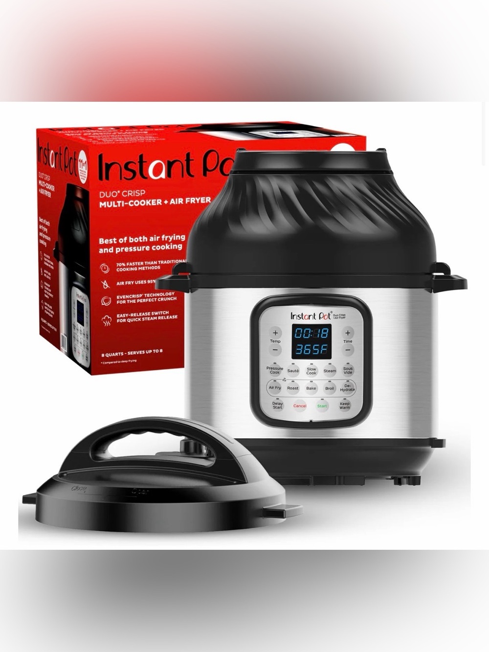 Instant Pot Duo Crisp with Stainless Steel Inner Pot - Silver/Black